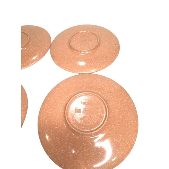 Texas Ware San Jacinto Vintage Saucer Plates Set of 4 Speckle Ware Pink MCM - Picture 5 of 7